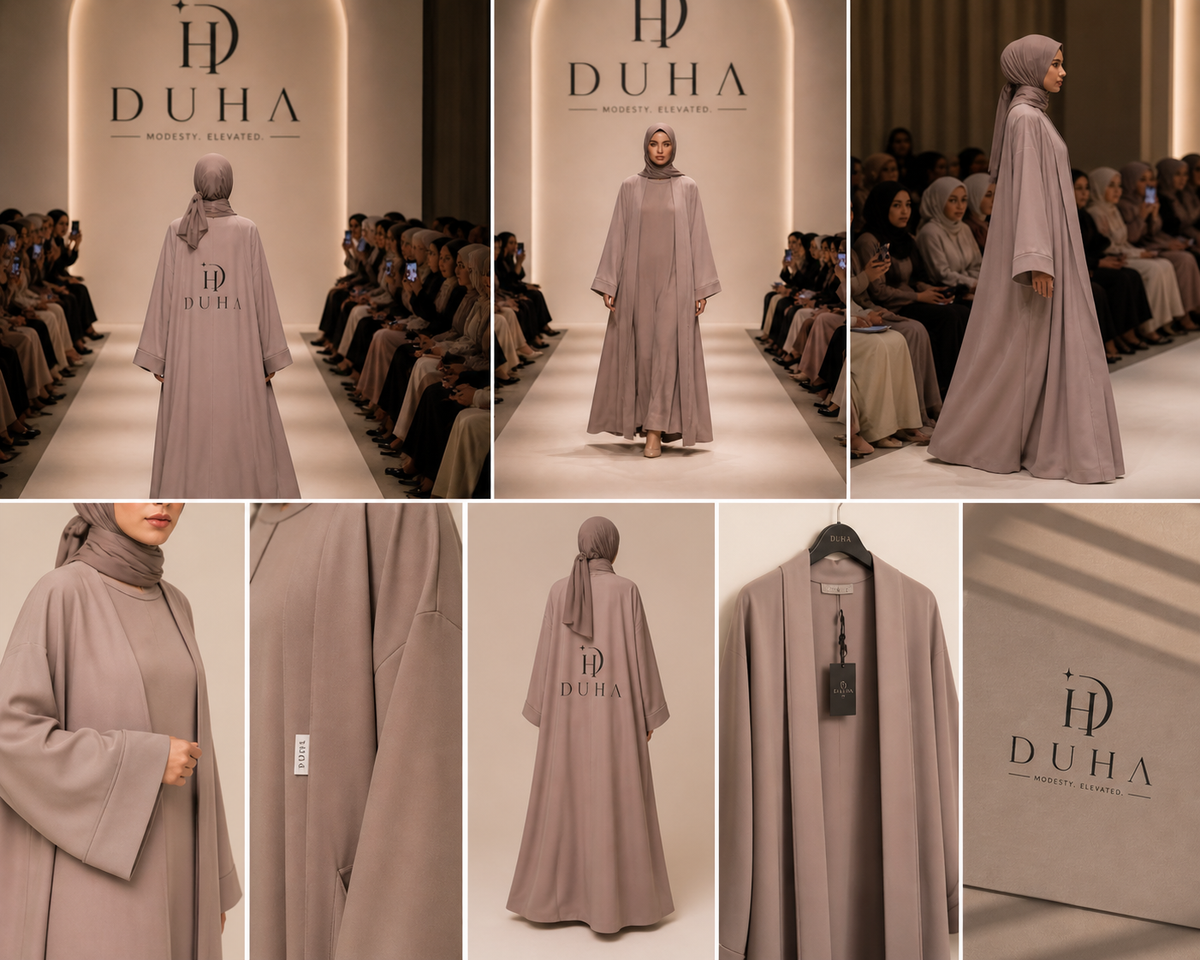 Open-Front Abaya - Mauve