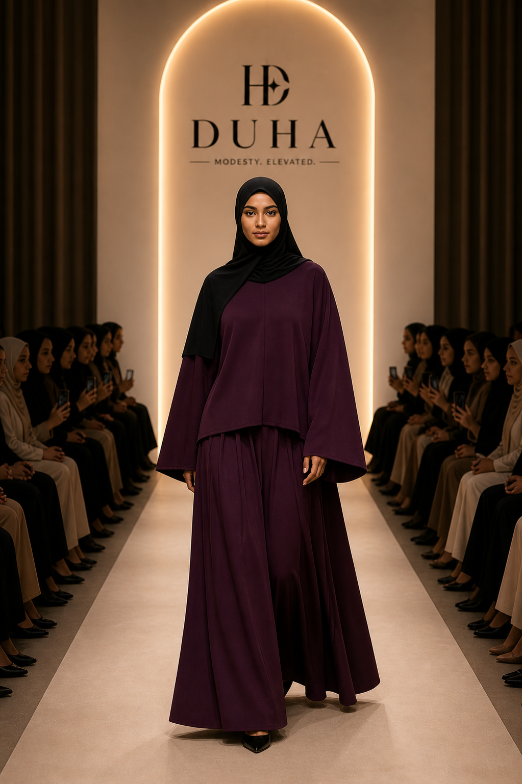Top & Rok Kostuum - Aubergine