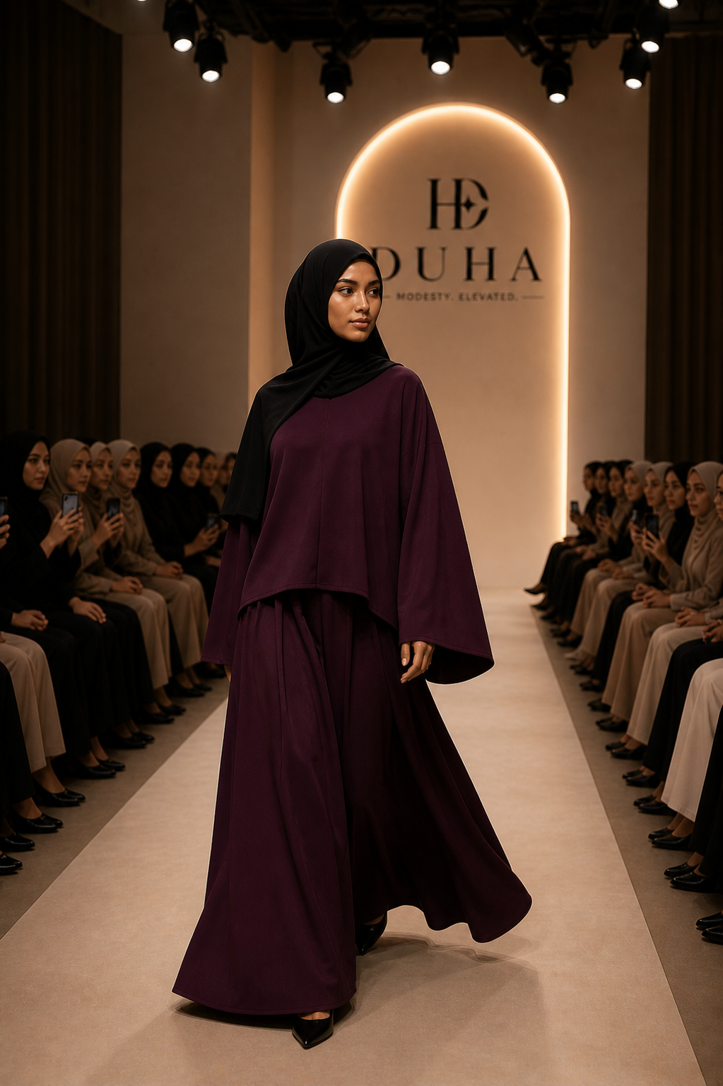 Top & Rok Kostuum - Aubergine