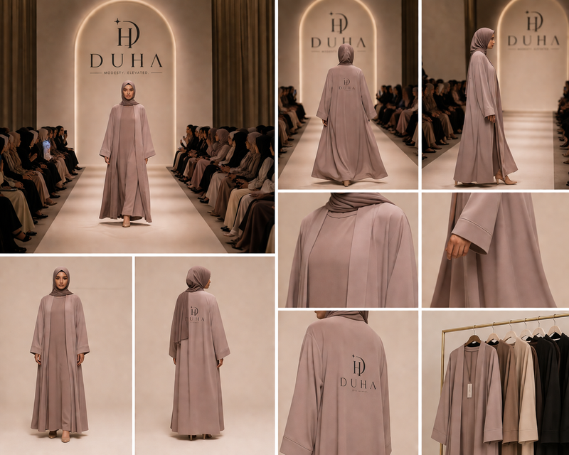 Open-Front Abaya - Mauve