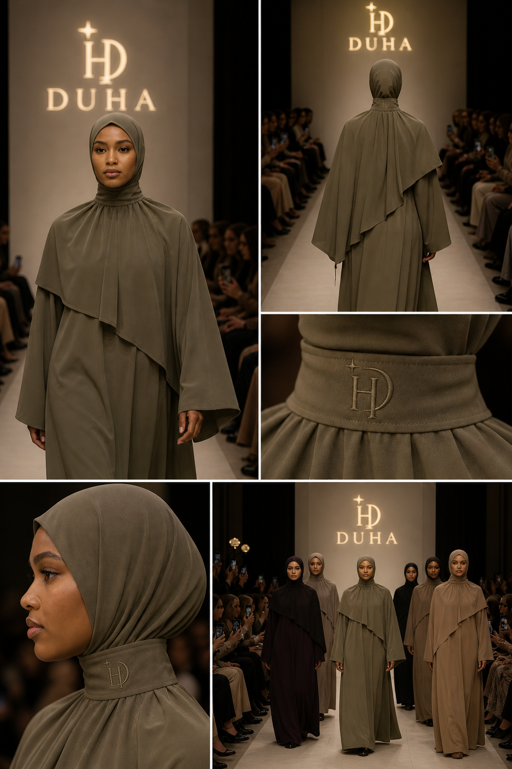 Elastische Instant Cap Knoop Hijab - Olive
